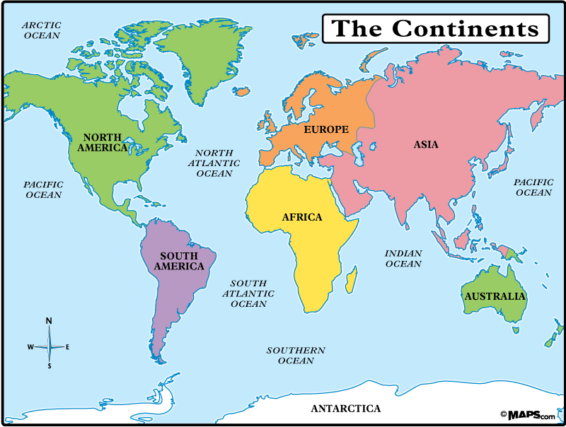World Map Of Continents
