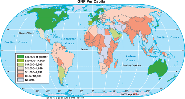 map of gnp